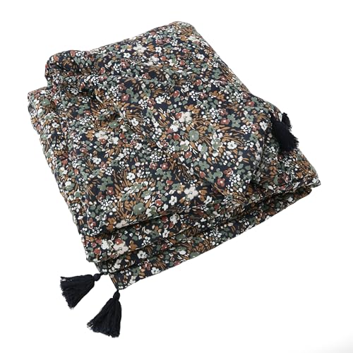 Mylittlebed Edredon Dessus de lit Capucine - Chemin de lit 90x200cm en 100% Double Gaze de Coton (125 GR/m²) [ Couvertures et Plaids ] (Bleu Nuit)
