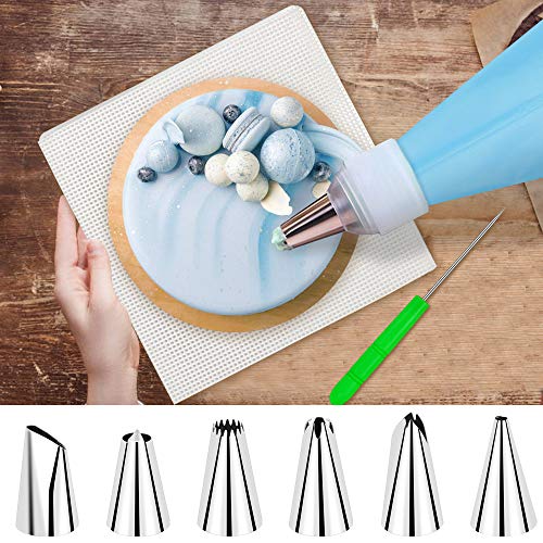 SelfTek Revolving Decorating Cookie Sugar icing Turntable Cupcake Rotating Stand with 19Pcs Decorating Supply Tools - Thicker,Acrylic,Square 5.9 x 5.9 inch Perfect for Present Gift - Thumbnail 7
