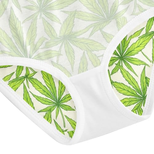 Joisal Cartoon Green Leaves Beige Girls Underwear Toddlers 2t Cotton Panties for Girl Flower Underpants Briefs 5