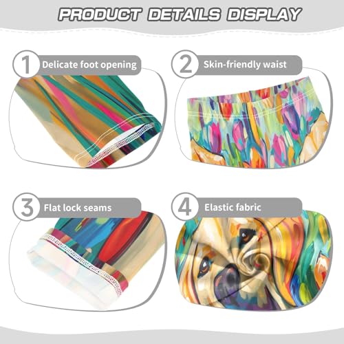 Toddler Girls Leggings Printed Yoga Pants Leggings Lovely and Happy Light Golden Labrador Dog for Kids3