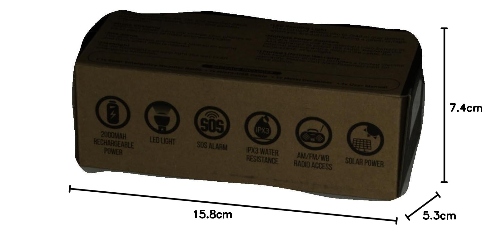 FosPower Radio Portable d'Urgence Météo 2000mAh Solaire Manivelle AM/FM Lampe LED SOS Recharge Téléphone