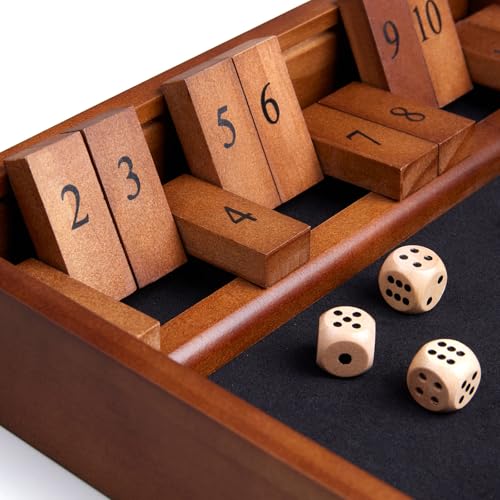 Juego Wooden Shut The Box Dados de Mesa para 2 Jugadores miniatura 5