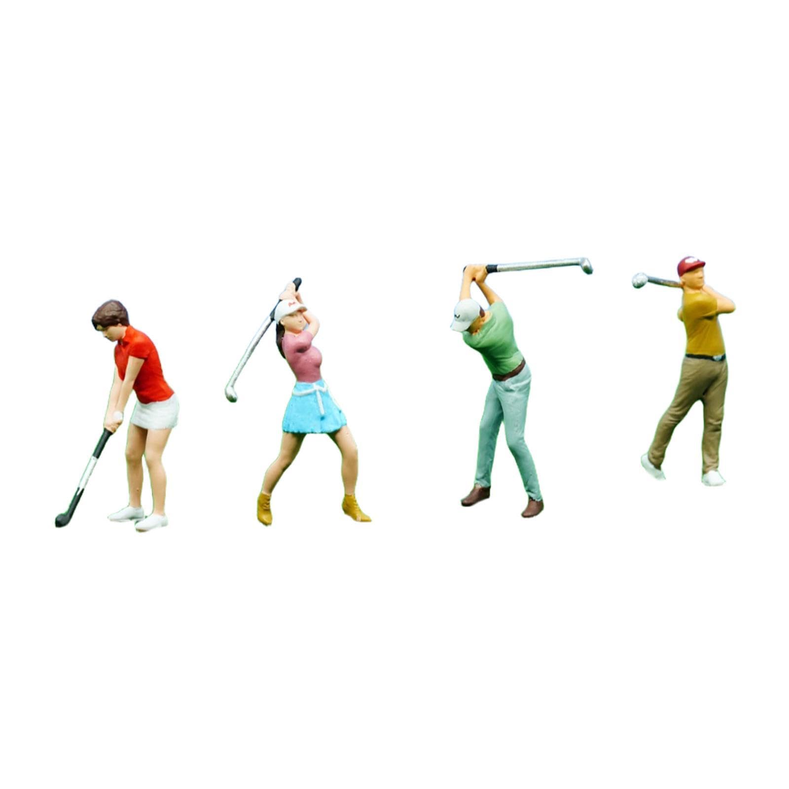 Amazon | EHJRE 4x 1:64スケール ミニチュアゴルファーフィギュア