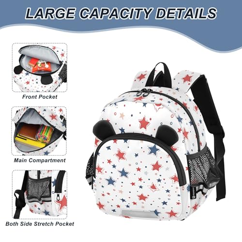 July 4th Independence Day Star Toddler Backpack for Girls Boys,Preschool Kindergarten Backpacks B04045733