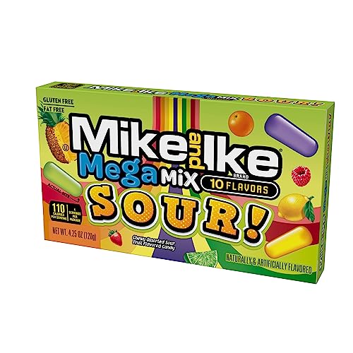 Image of Mike and Ike Candy, Mega Mix Sour, 4.25oz Theater Box, Pack of 24