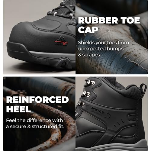 NORTIV 8 Waterproof Steel Toe Boots for Men Slip Resistant Safety Industrial Boots Paladin-Steel2