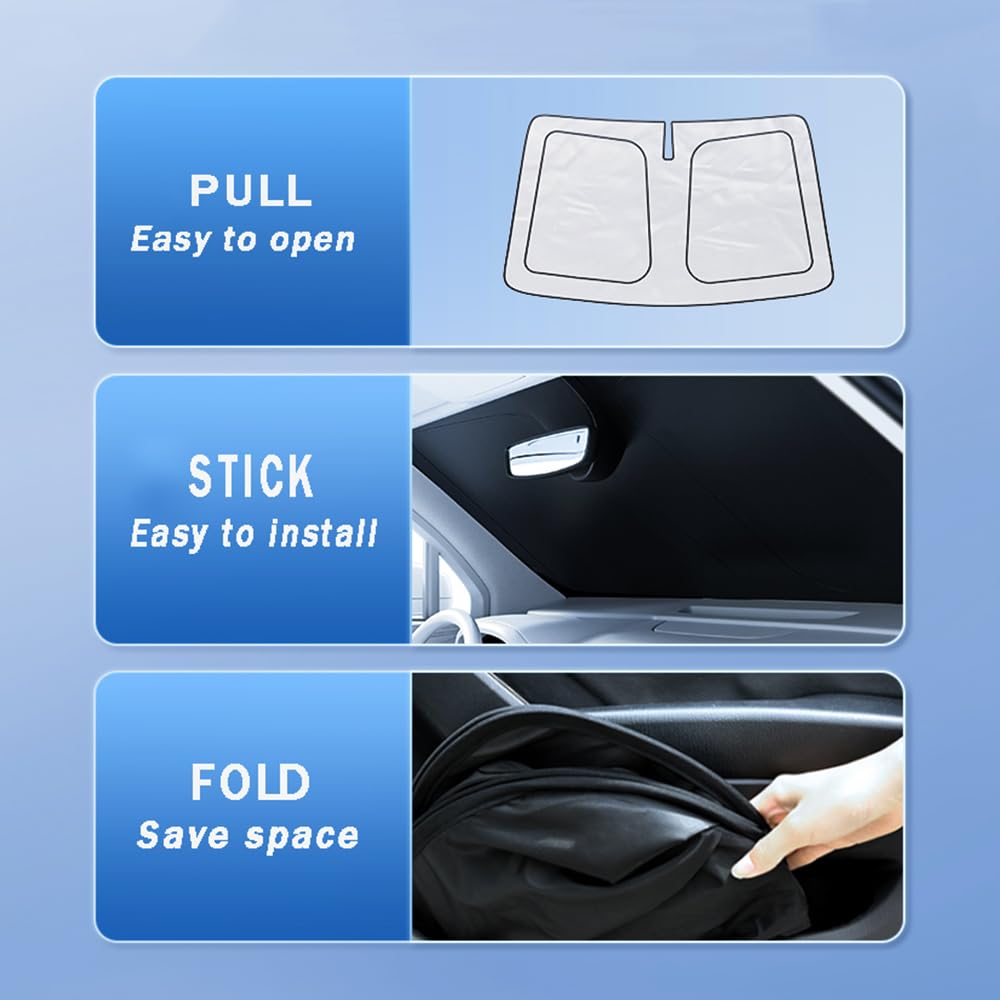 Ford Mustang Script Windshield Sun Shade – Universal Standard Size – Silver Foldable UV Protection
