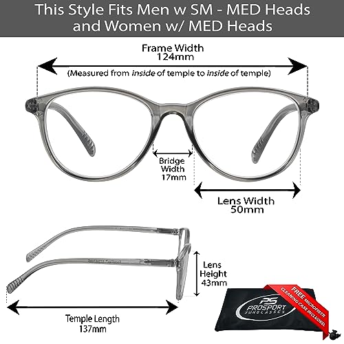 Image of proSPORT Multifocal Progressive 3 Magnifications in 1 Lens No Line Computer Gaming Reading Glasses for Men & Women