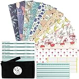 Cash Envelope System for Budgeting - 12 Waterproof Plastic Money Envelopes + 12 Reusable Coin Envelopes + 12 Budget Sheets, Gift Envelopes with Snap Buttons Budget Envelopes for Cash Currency