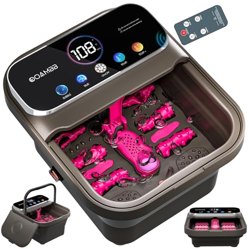 OOAMBB Collapsible Foot Spa with Heat, Bubble,Temp Control,Remote Control, Color Touch Screen Foot...