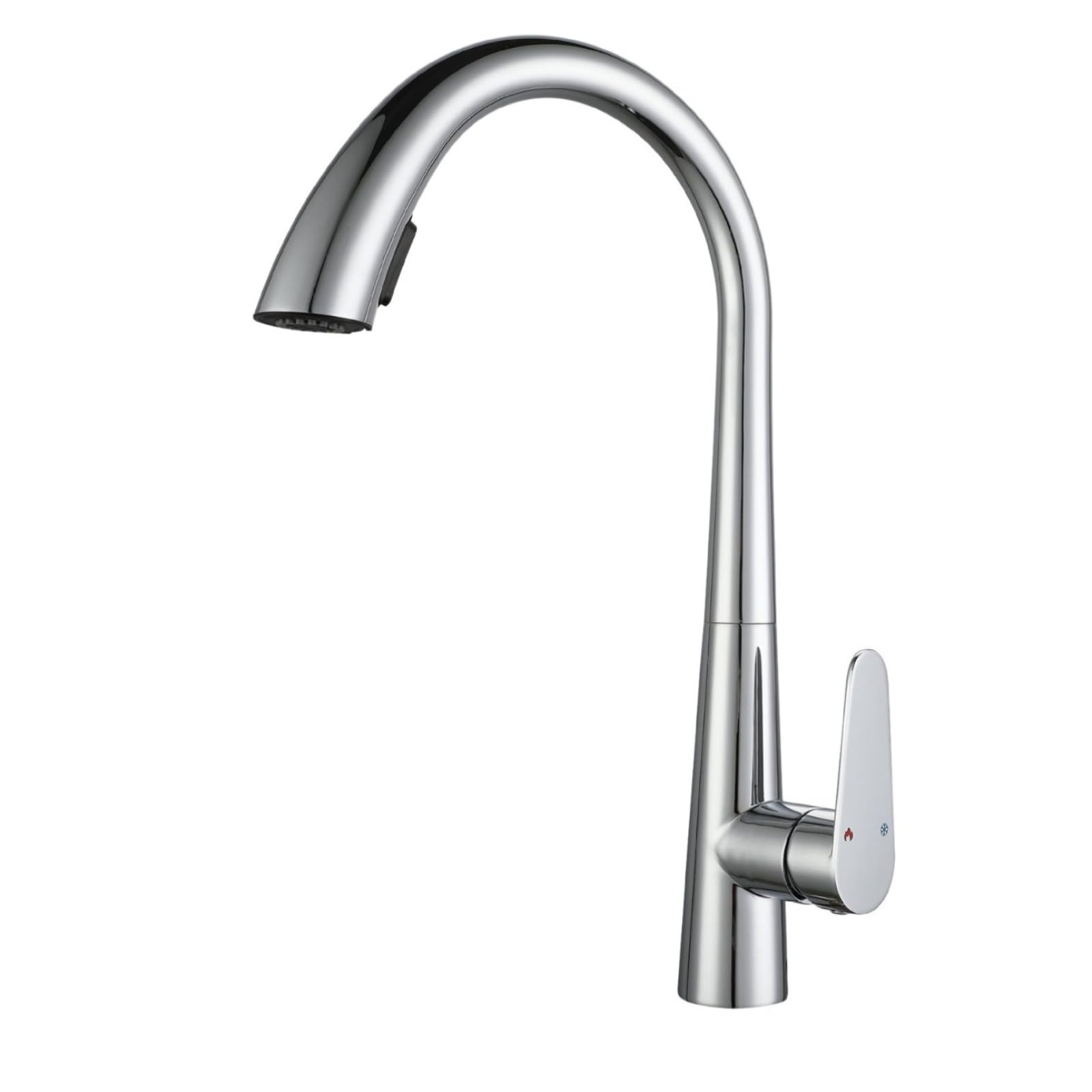 Fanjubei Electroplated Color Kitchen 304 Stainless Steel Pull-Out Retractable Rotating Faucet,