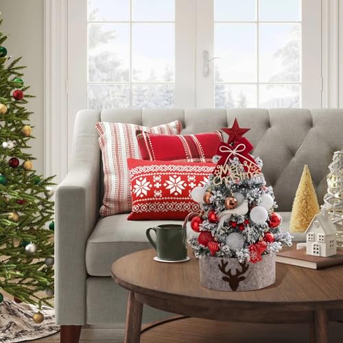 Petit sapin de Noël enneigé de 45 cm idéal comme pièce maîtresse de table - 4
