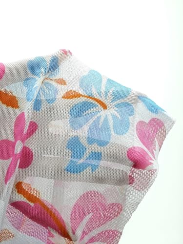 Image of Girl's 3 Piece Sets Floral Print Bikini Swimsuit High Waisted Bathing Suits with Beach Skirt Coverups Pink & Blue 170