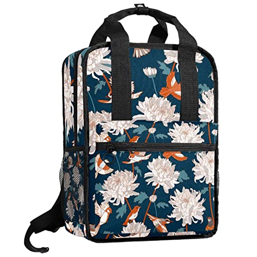 Sac à dos garçon vert pour l'école et les sorties à motif feuilles végétales