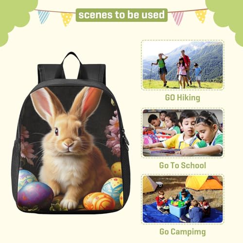 Easter Bunny Eggs Cute Rabbit Toddler Backpack for Girls Boys,Kids Preschool Bookbag 12.9 Inch 214a64503