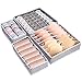 Liesun Lot de 4 Organisateur de Tiroir Pliable Non-tissé, rangement sous vetement, séparateur tiroir, rangement chaussette, boite rangement vetements(Rayures noires et blanches)