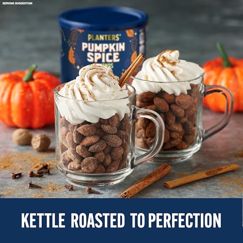 PLANTERS Fall Edition Pumpkin Spice Almonds, Pumpkin Spice Snacks, Cooking & Baking Nuts & Seeds, Flavored Almonds, Seasonal Nuts, Fall Party Snacks, Plant-Based Protein, 15.25 oz Canister image 8