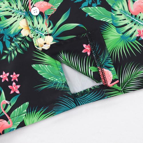Image of Weixinbuy Boys Summer Outfits Short Sleeve Hawaiian Shirt and Shorts Vacation Set for Kids Summer Clothes Set