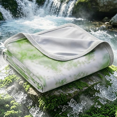 Image of EMME Cooling Blanket King Size (108 inchx90 inch) for Hot Sleepers, Arc-Chill Q-Max 0.45 Cool Fiber, Lightweight Summer Blanket for Night Sweats Relief, Ultra Breathable for Travel Outdoor, Green