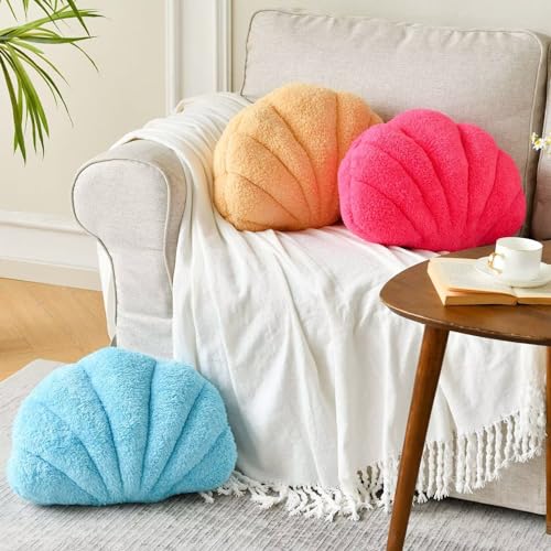 Vbgya SP-01 Seashell Decorative Pillow, Champagne Seashell Shaped Throw Pillows thumb #1