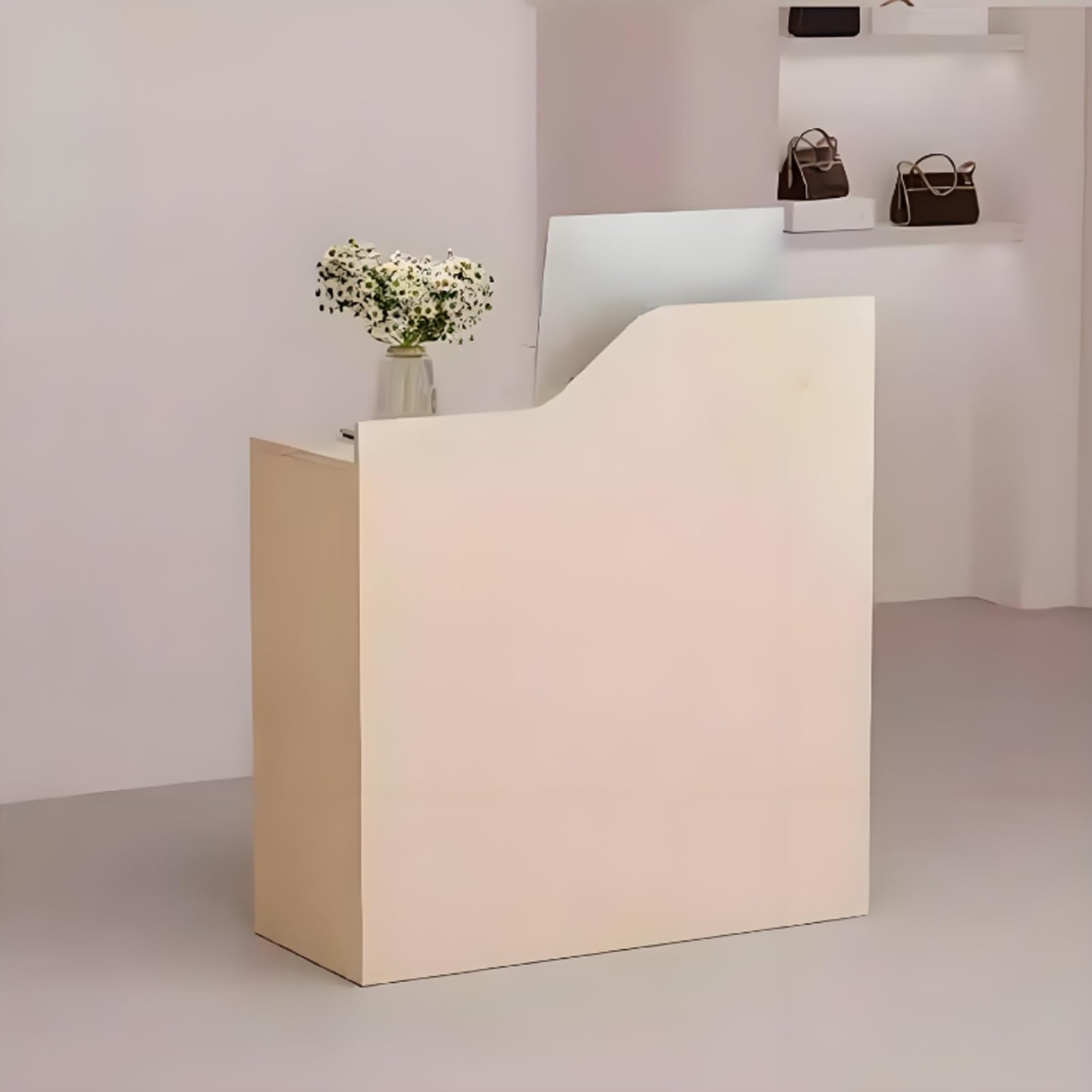 Tavolo da banco moderno ionista da banco al dettaglio con ioni di vendita al dettaglio Scrivania economica di spazio Reception Facile da montare stazione ionista elegante mobili per ufficio