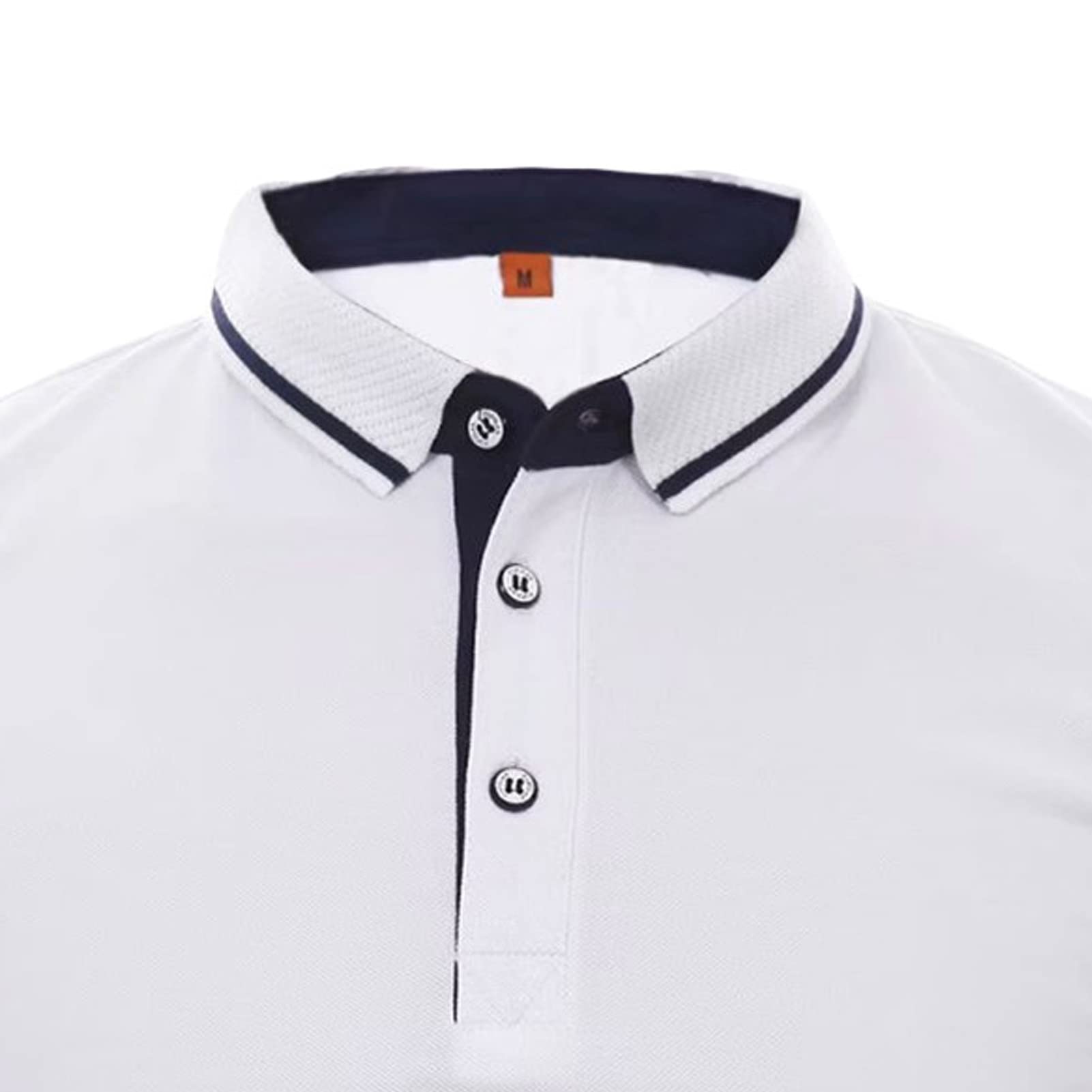 Maiyifu-GJ Men's Outdoor Sport Polo Shirt Lightweight Regular Fit Solid Tennis Shirts Casual Short Sleeve Slim Golf Shirts (White,4X-Large)