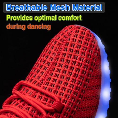 Image of Light Up Shoes for Women Men, Unisex USB Charging LED Shoes Adult Halloween Mesh Upper Glowing Luminous Trainers Dancing Flashing Sneakers
