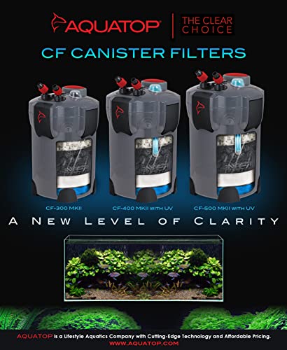 Aquatop 4-Stage Canister Filter with Vortex Prime, 9W UV, 370 GPH Flow ...