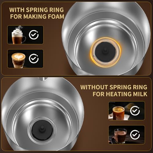 Image of Milk Frother and Steamer, Electric Frother 900ML | All-in-1 Automatic Hot and Cold Foam Maker , Detachable Stainless Steel Jug for Latte, Cappuccino, Macchiato, Hot Chocolate