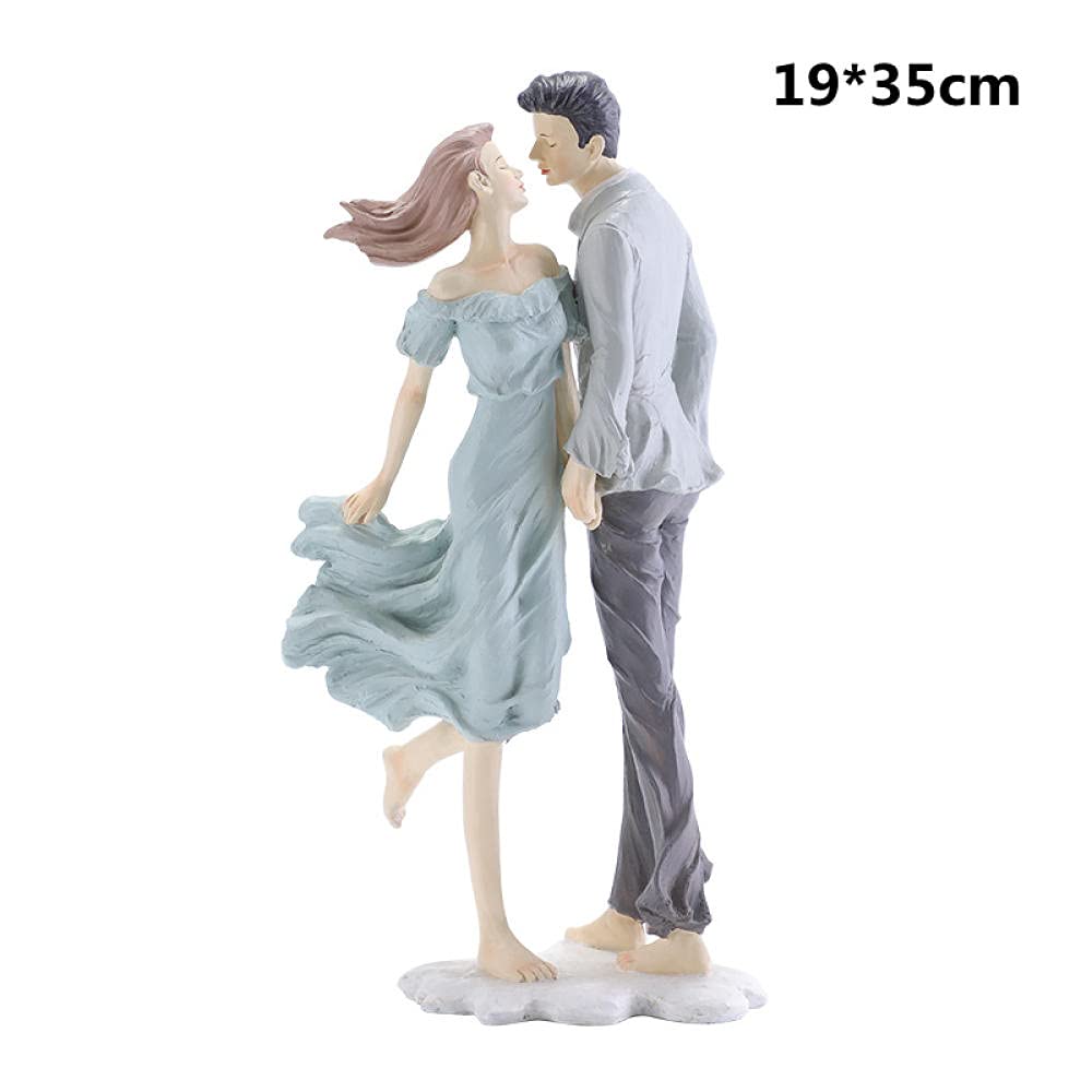 Statuetka Ornament Figurki Z Żywicy Para Kochanków Wnętrze Domu Dekoracje Na Biurko-B