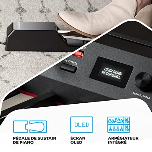 Alesis Prestige Artist – Piano numérique 88 touches de taille authentique à mécanique graduée à marteaux, 30 sons de… - Les Beatles, Paul McCartney, John Lennon, RIngo Starr, George Harrison Alesis Prestige Artist – Piano numérique 88 touches de taille authentique à mécanique graduée à marteaux, 30 sons de… – Image 4