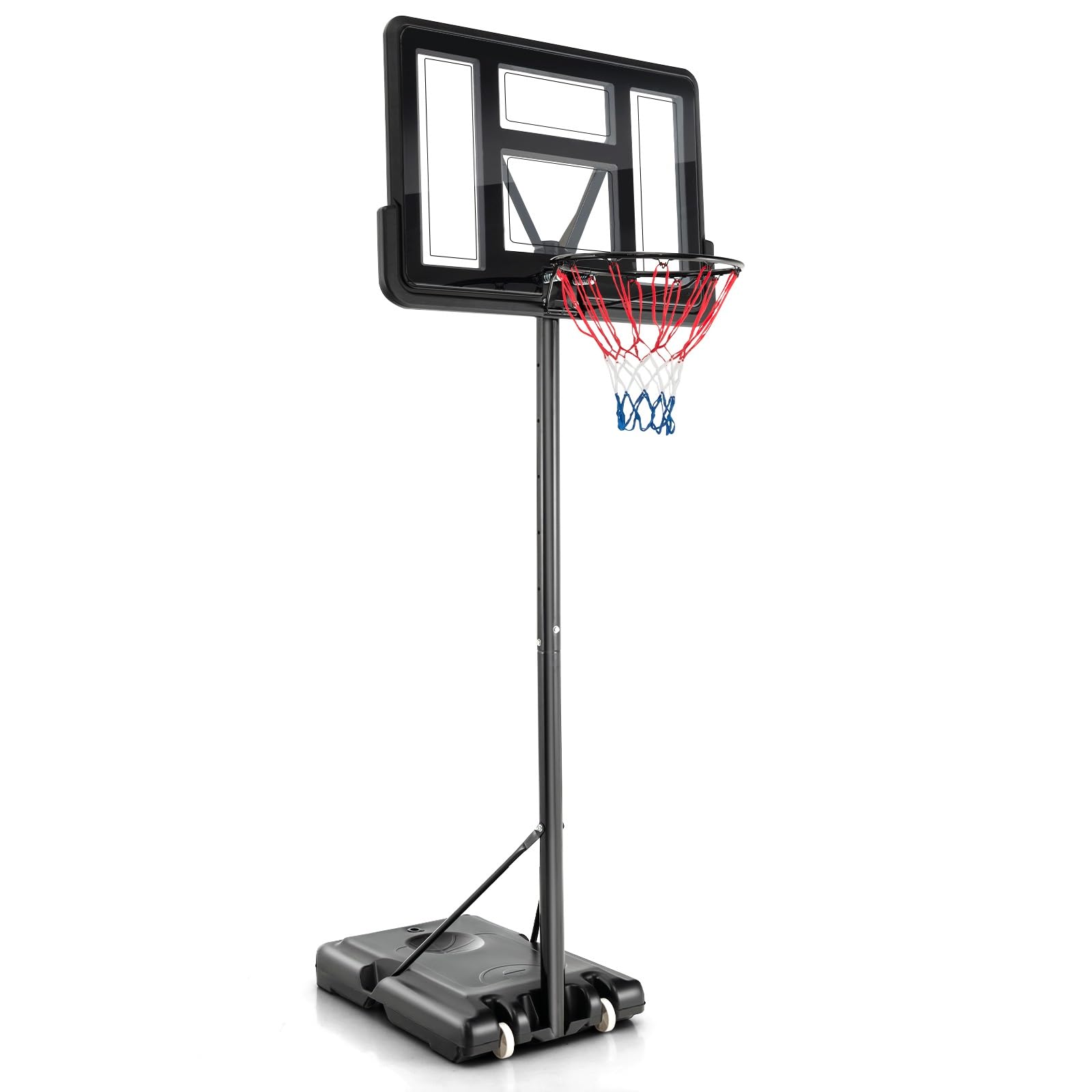 COSTWAY Canestro da Basket Regolabile in Altezza 130-305 cm, Resistente alle Intemperie con Tabellone da 110 cm, Canestro da Basket da Esterno ed Interno per Adulti e Adolescenti