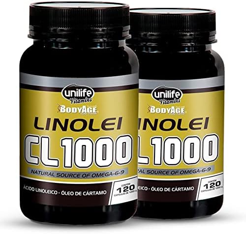 Kit 2 Linolei Cl 1000 Óleo de Cártamo Unilife 120 Cápsulas