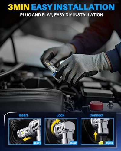 Image of AUTOONE 2026 Upgraded H11 H8 H9 Headlight Bulbs, 1400% Bright 70000 Lumens