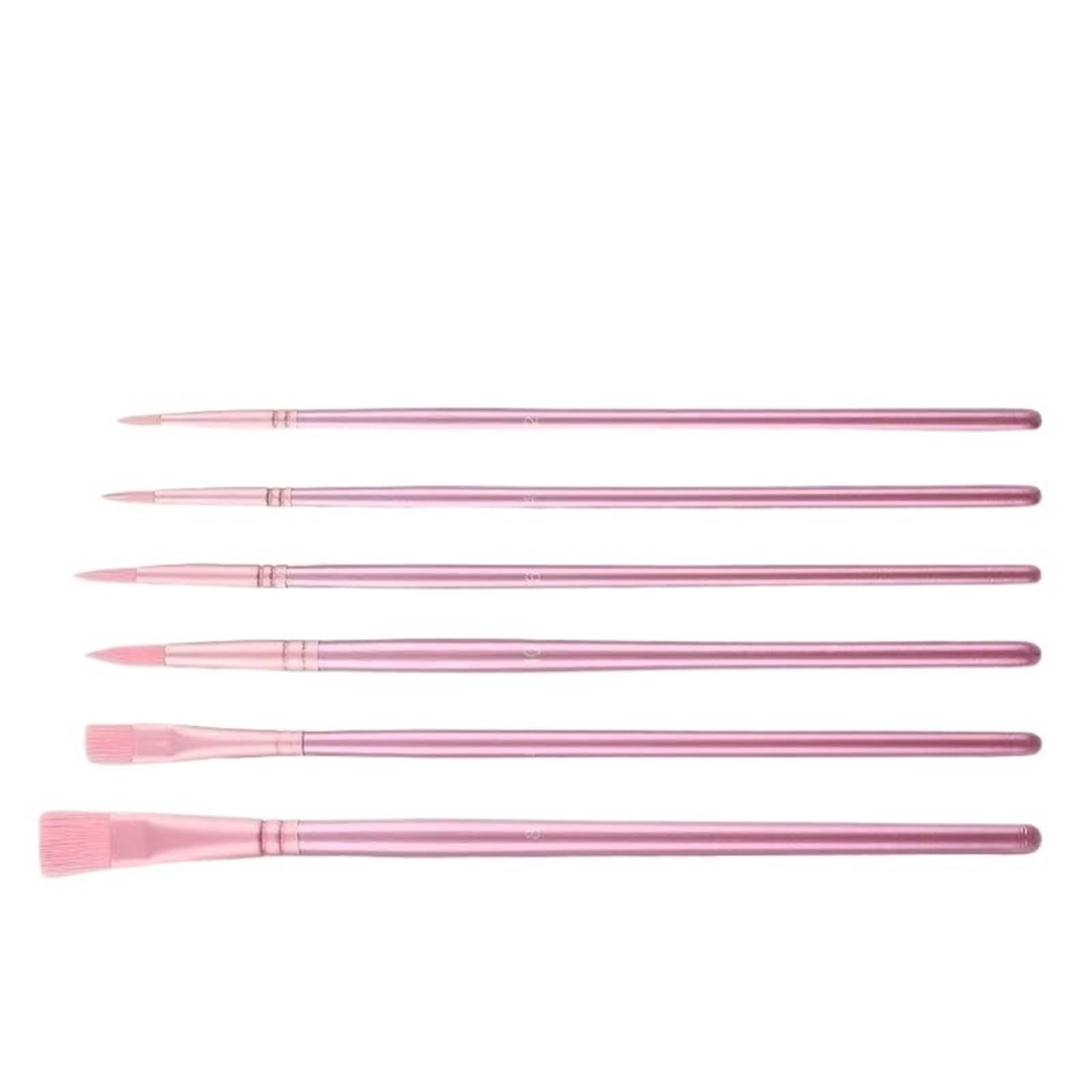 Nylon Bristle Wooden Handle Pointed And Flat Watercolor Paintbrush Set For Art, Acrylic, Gouache, And Oil Painting(Color2)