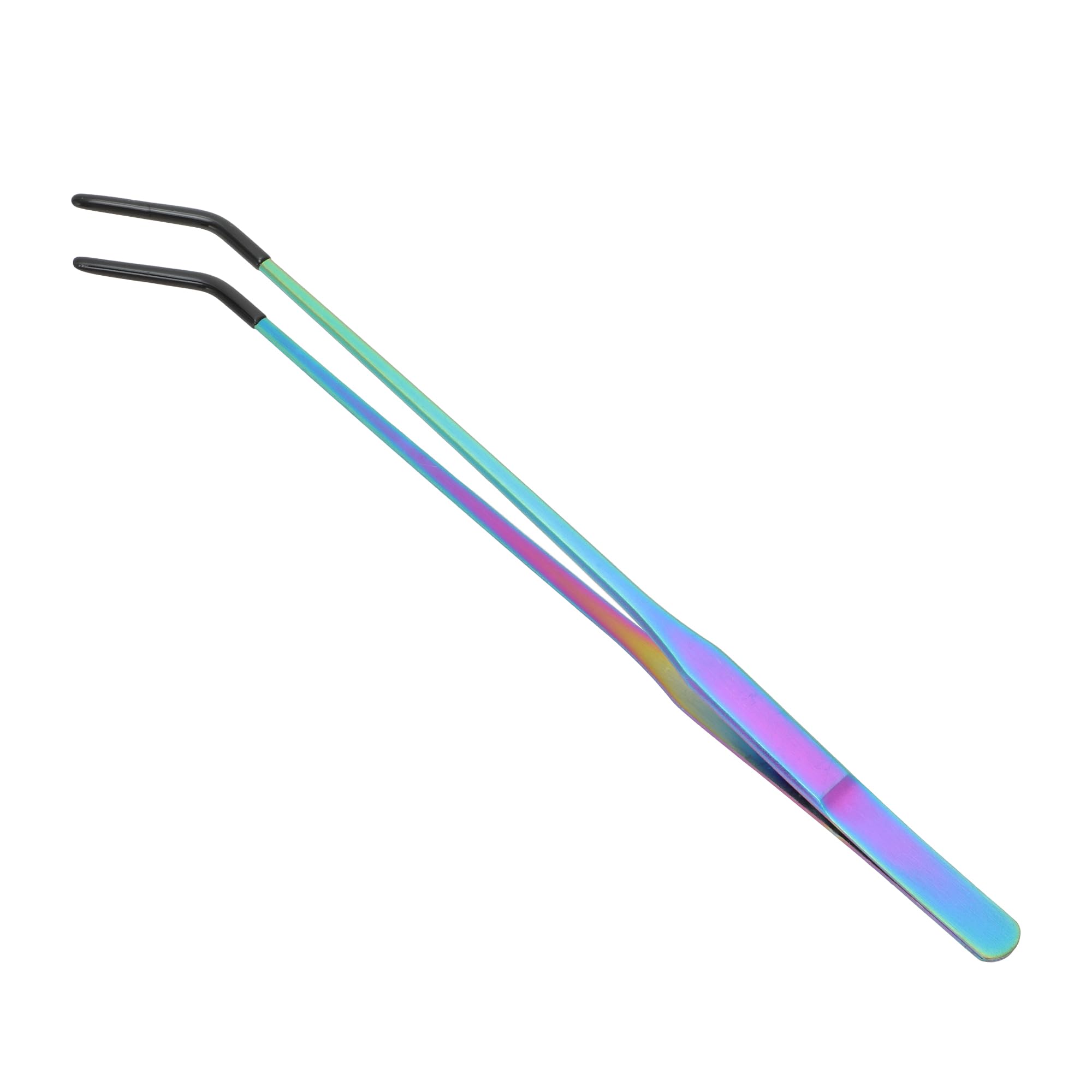 CAPASTEC Reptile Feeding Tongs, Stainless Steel Lizard Feeding Tongs, Aquarium Curved Feeding Tweezers for Reptiles W/Rubber Tip, Terrarium Feeding Tongs for Gecko,10.63", Assorted Color