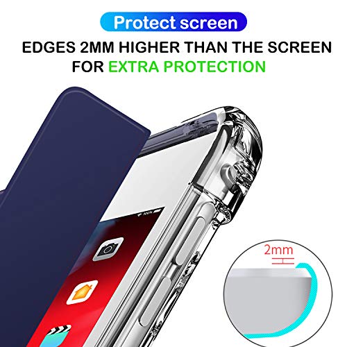 Image of DuraSafe Cases for iPad 9.7 5th 6th Gen Air 1st 2nd Generation [iPad 5 6 Air 1 2] A1893 A1822 A1566 A1474 MH2V2HN /A MRM52HN /A Slim Cover with AirCushion Corner for Extra Shock Protection - Navy Blue