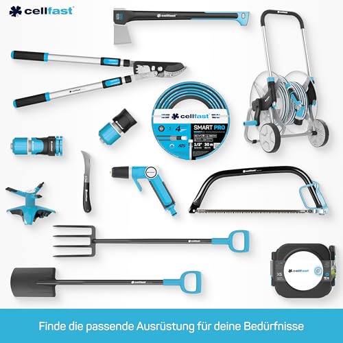 CELLFAST Gartenschlauch 6 Lagiger Wasserschlauch Doppelgeflecht Kreuz Trikotgewebe Bewässerungsschlauch UV Beständig Anti Algen Flexibler Schlauch 32 Bar 1 Zoll 25 Meter Hobby