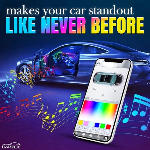 Image of Carzex Multi Color K4 Matrix Running Interior Ambient Atmosphere Light for Dashboard, Doors & Under Dash Ambience (App Controlled, Set of 18 Pcs)