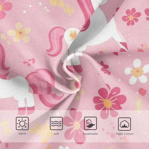 Wusikd Cute Pink Unicorns Boys' Underwear Cotton Flowers Boys Briefs Soft Toddler Underwear 2T3