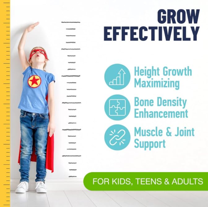 Crecimiento en altura para niños, adolescentes y adultos, promueve la fuerza ósea y el soporte de densidad, crecimiento natural, adecuado tanto para hombres como para mujeres.