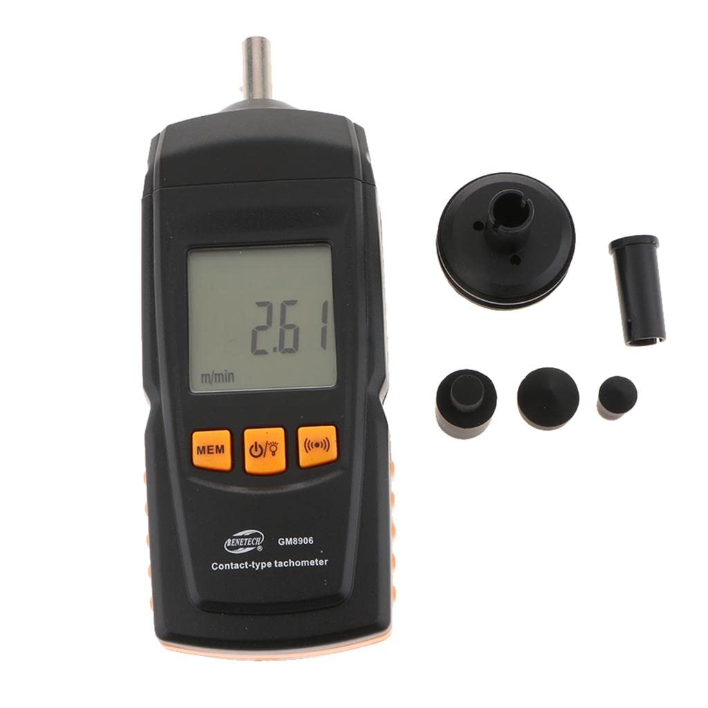 atorse™ 1pcs contact speed digital tachometer lcd display tach motor small engine speed rpm gauge meter/black