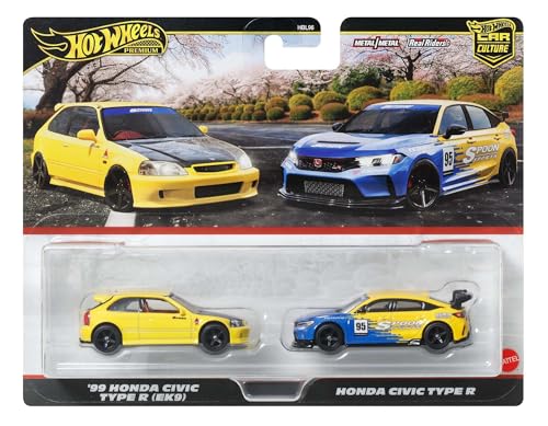Hot Wheels Premium Car Culture 2-Pack 1:64 Scale Unique Compilations Real Riders Tires Metal Metal Body Toy Collectors JBL00