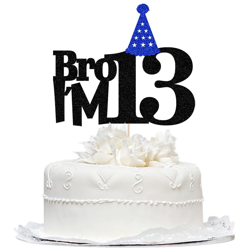 Bekaterea 13 Official Teenager Cake Topper,Glitter 13th Birthday Cake Pick Decorations for Teen 13th Party Supplies Boy Birthday Cake Decoration (
