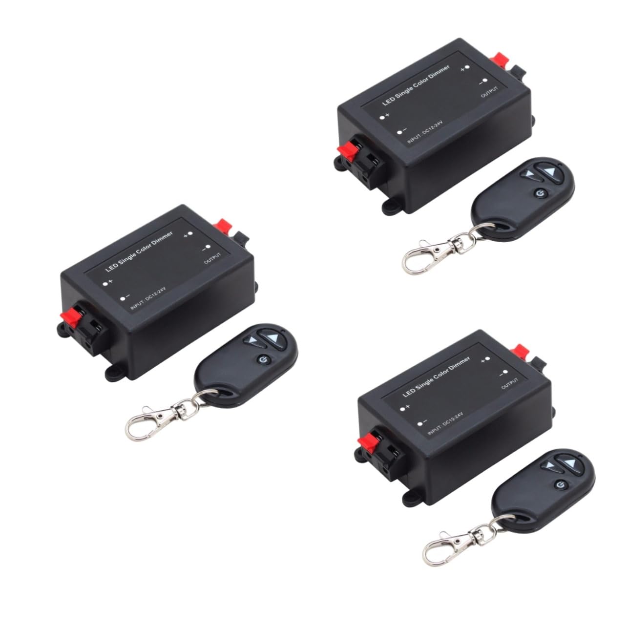 UKCOCO Controlador de Atenuación de Luz Led de 3 Piezas 12 V- V con Atenuación Digital Remota para Ajuste de Brillo Control Remoto de 3 Botones