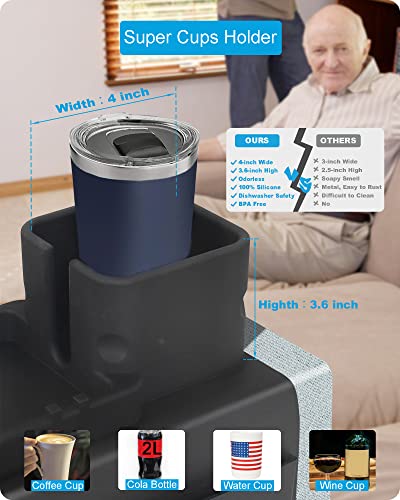 image for Silicone Couch Cup Holder, VIENFUT Anti-Spill Anti-Slip Sofa Armrest T
