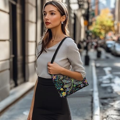 Image of Handbag for Women Leather Underam Shoulder Bag with Zipper Fashion Work Purse Waterproof Travel Wallet