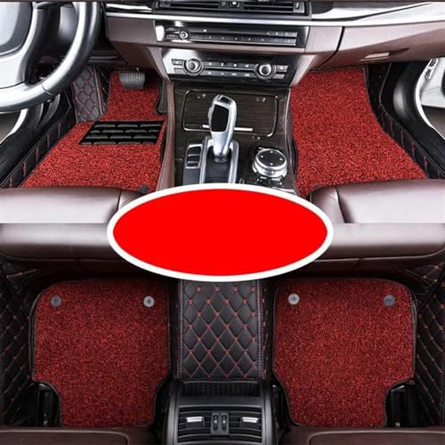 Tapis Kia KX3 2020 de sol double couche noir et rouge avec boucles métalliques