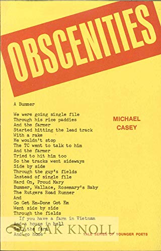 Obscenities (Yale Series of Younger Poets) 0300015488 Book Cover