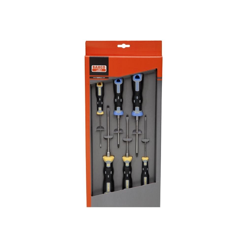 Bahco Schraubendreher-Set 6-teilig – Für Schlitz- Und Phillips-Schrauben, Robust, Im Karton
